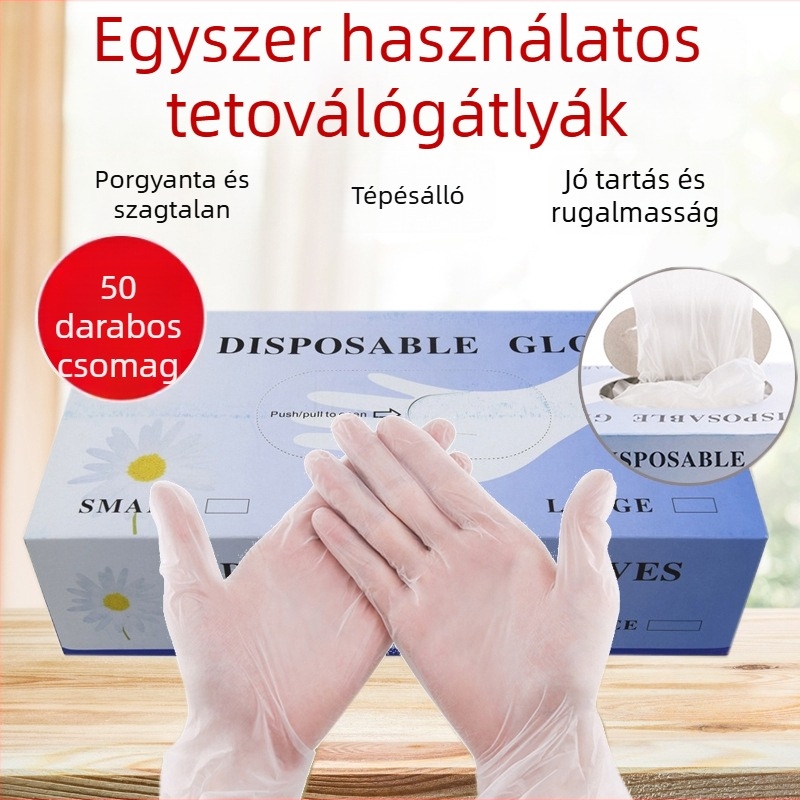 Egyszer használatos PVC kesztyűk a szépségipar, tetoválás és hímzés számára