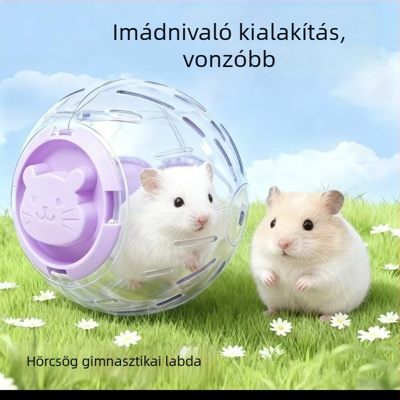 Átlátszó hörcsög futólabda, kristálydizájn, biztonságos edzéshez
