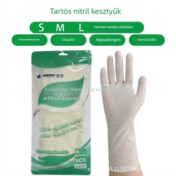 Egyszerhasználatos nitril kesztyűk a Along the Square-től, vízálló, élelmiszer-biztonsági minőségű, feldolgozáshoz és háztartási használathoz