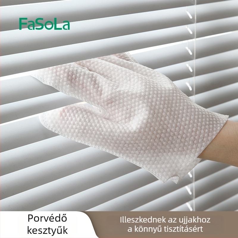 FaSoLa egyszer használatos poreltávolító kesztyűk – nem szőtt textil, közepes vastagság, 100 db/doboz