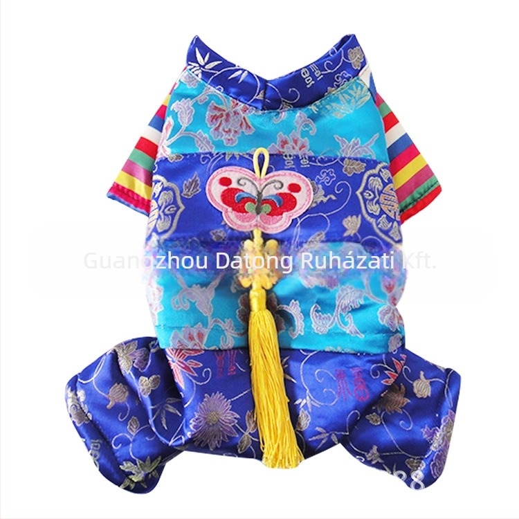 Hanbok kutyaruha, selyem, japán–koreai stílus, háziállat ruházat