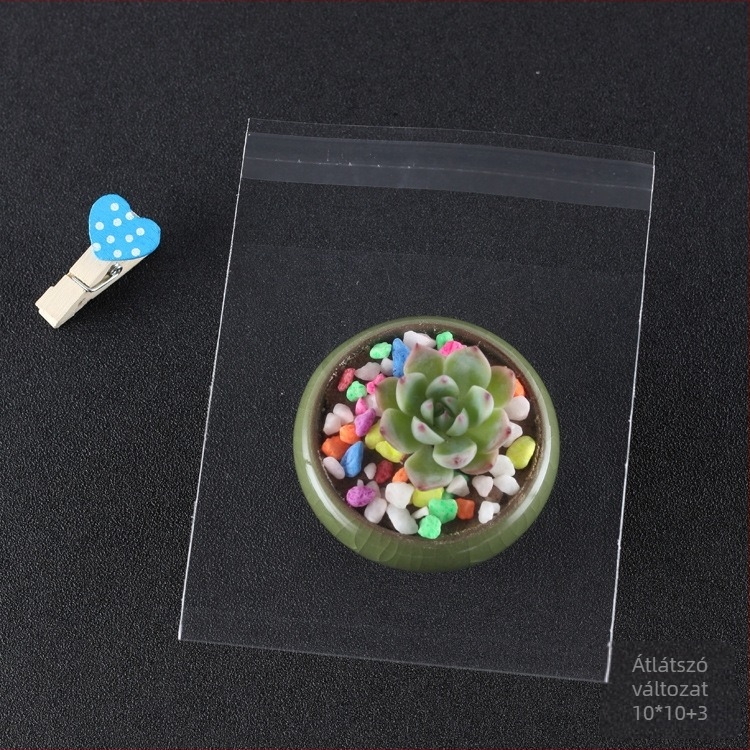 Sütőipari csomagoló tasak önzáró zárással, élelmiszeripari OPP film, testre szabható, 100 db