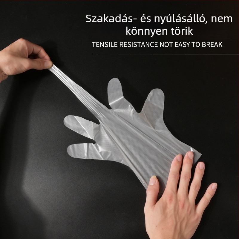 Zhuoli extra vastag CPE egyszer használatos kesztyű, matt felület, vízálló, élelmiszer kiszolgálásra, dobozban 100 db