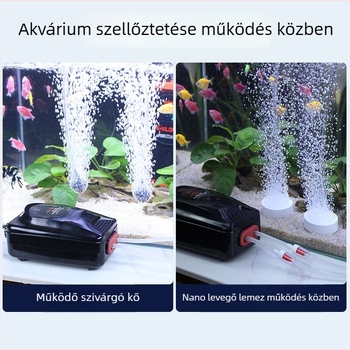 Akváriumi oxigén-aerátor, ultracsendes, háztartási használatra