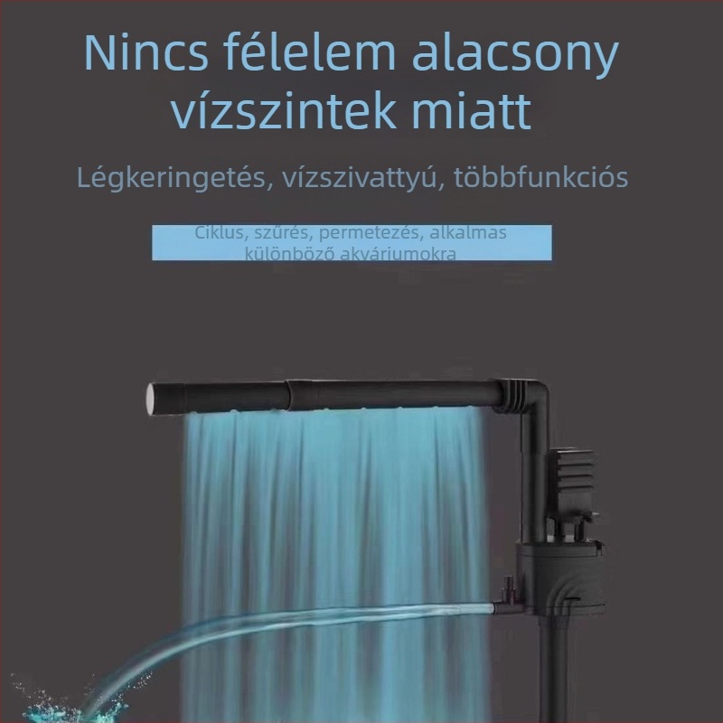 Három az egyben akváriumi merülő szivattyú felső szűrővel, beépített oxigénellátás és áramlás, csendes működés