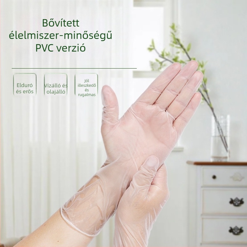 Egyszer használatos samponos kesztyűk fodrászszalonok számára, professzionális, vastag PVC