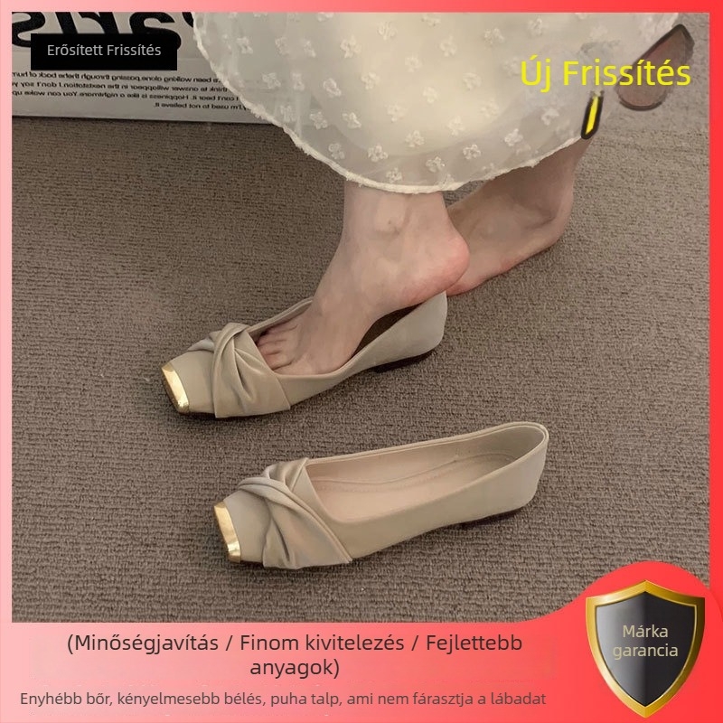Női slip-on lapos talpú cipő mindennapi viseletre, négyszögletes orr, alacsony sarok 1-3 cm, gumitalp, belső talp Super Fiber
