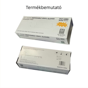 Egyszerhasználatos PVC kesztyű – vízálló, antistatikus, élelmiszer-biztonsági minőség; hajmosásra, fodrászatban és élelmiszer-feldolgozásra.
