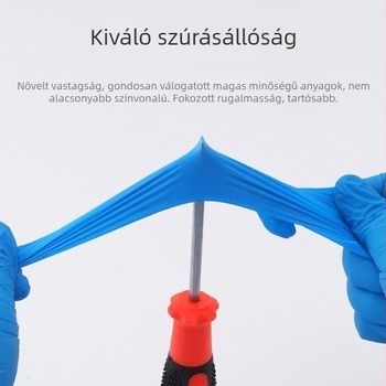 Egyszer használatos nitril kesztyűk, pormentes, Kang Jie, 4,0–6,0 g, laboratórium / elektronikai műhely / tiszta helyiség, háztartási tisztításra, egyedi csomagolás