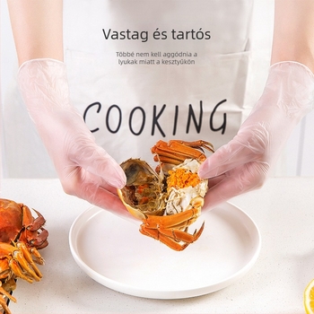 Egyszer használatos PVC kesztyűk, élelmiszerbiztonsági minőség, konyhai használatra, egyedi csomagolásban