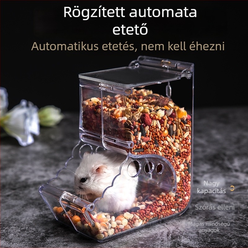 Hörcsög automata etető — akril konstrukció, Weibi márka, háziállat etető eszköz, eredet Shanghai
