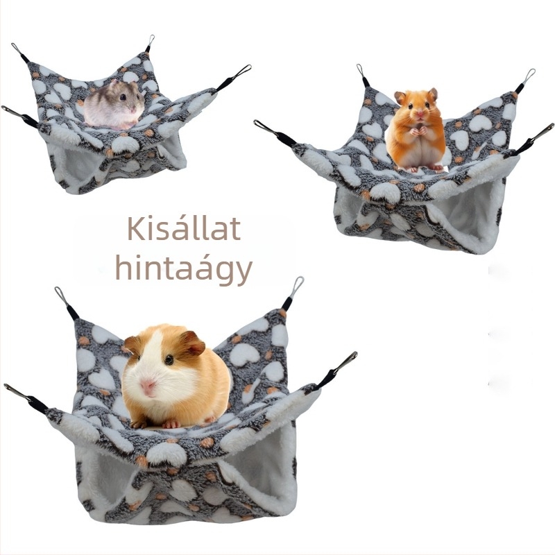 Meleg, kétszintes függőhám kisállatok számára — beltéri alvózsákkal