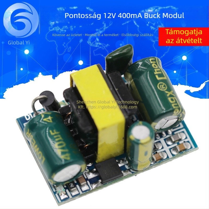 Szigetelt kapcsolóüzemű tápegység modul, 12V kimenet, 0,4A, 4,8W, bemenet 220V AC, SUNLEPHANT