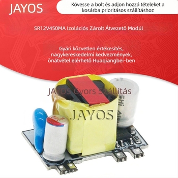 JAYOS SR12V450MA Szigetelt kapcsolóáramforrás modul, 3000V AC-DC izoláció, beépített lépcsőzetes feszültségcsökkentő, modell ZM