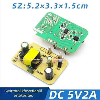 DC 5V 2A tápegység-modul, oldalsó csatlakozóval és érintkezővel — kapcsoló típusú tápegység