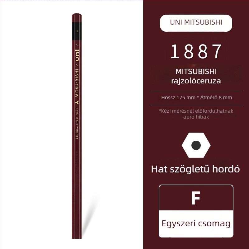 Uni Pencil Mitsubishi 1887 keménység-vizsgáló ceruza 6B-9H vázlatokhoz és rajzoláshoz