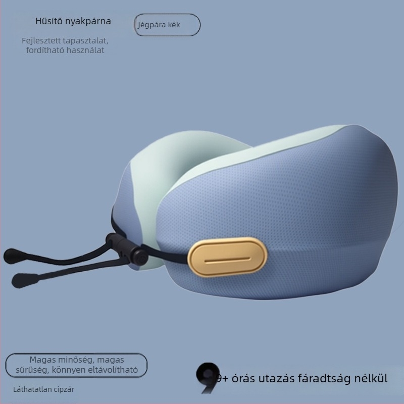 Memóriahabos U-alakú utazó nyakpárna felnőtteknek, poliészter szövet, modern stílus