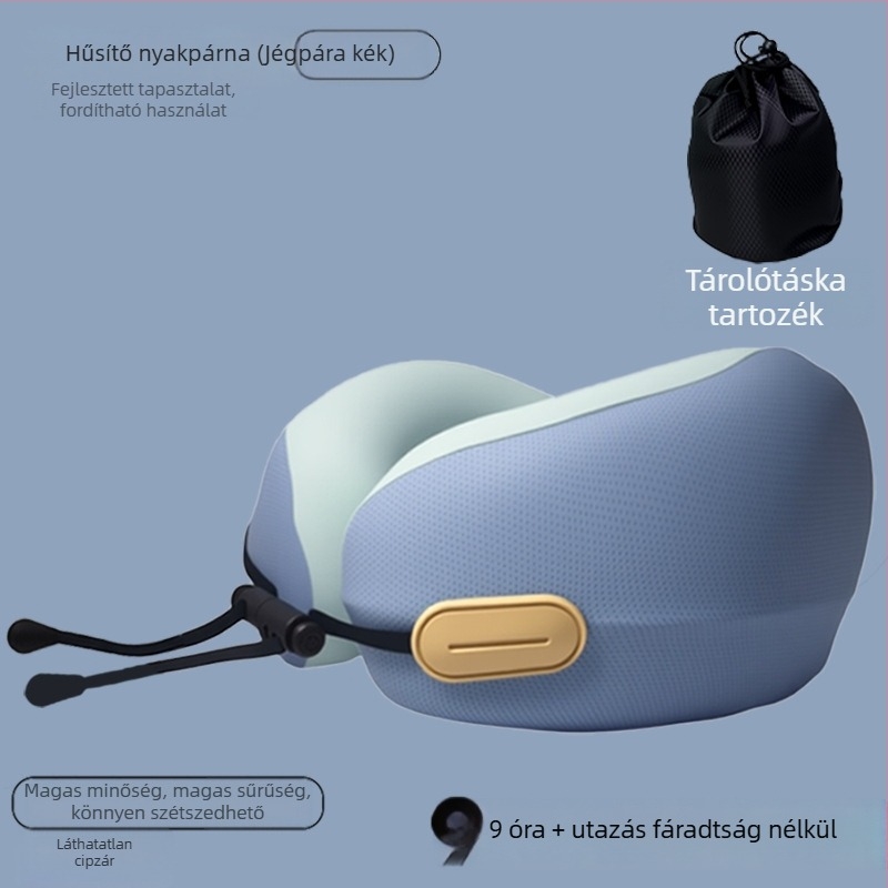 Memóriahabos U-alakú utazó nyakpárna felnőtteknek, poliészter szövet, modern stílus