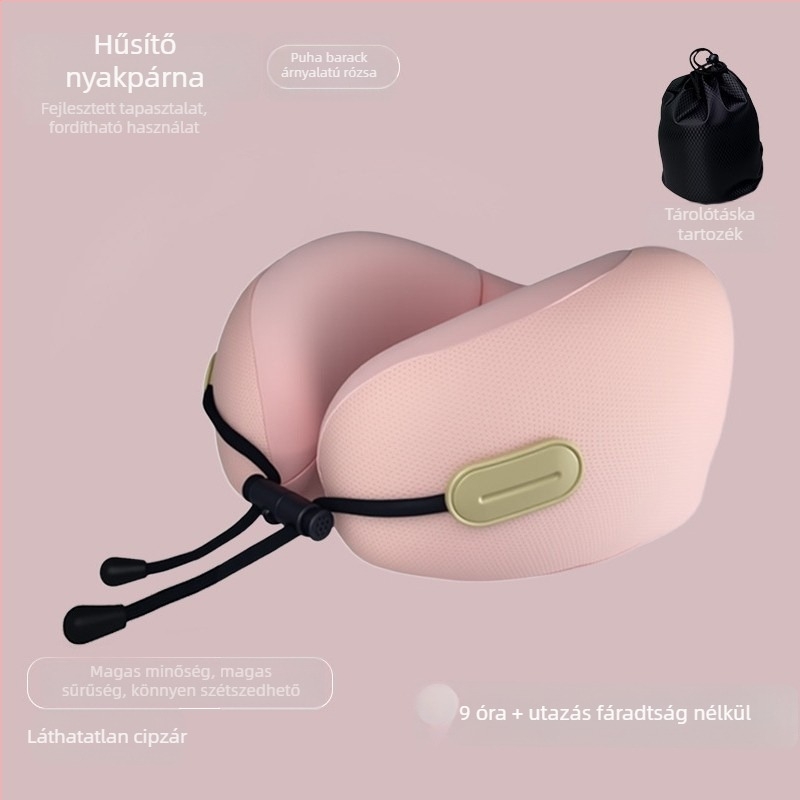Memóriahabos U-alakú utazó nyakpárna felnőtteknek, poliészter szövet, modern stílus