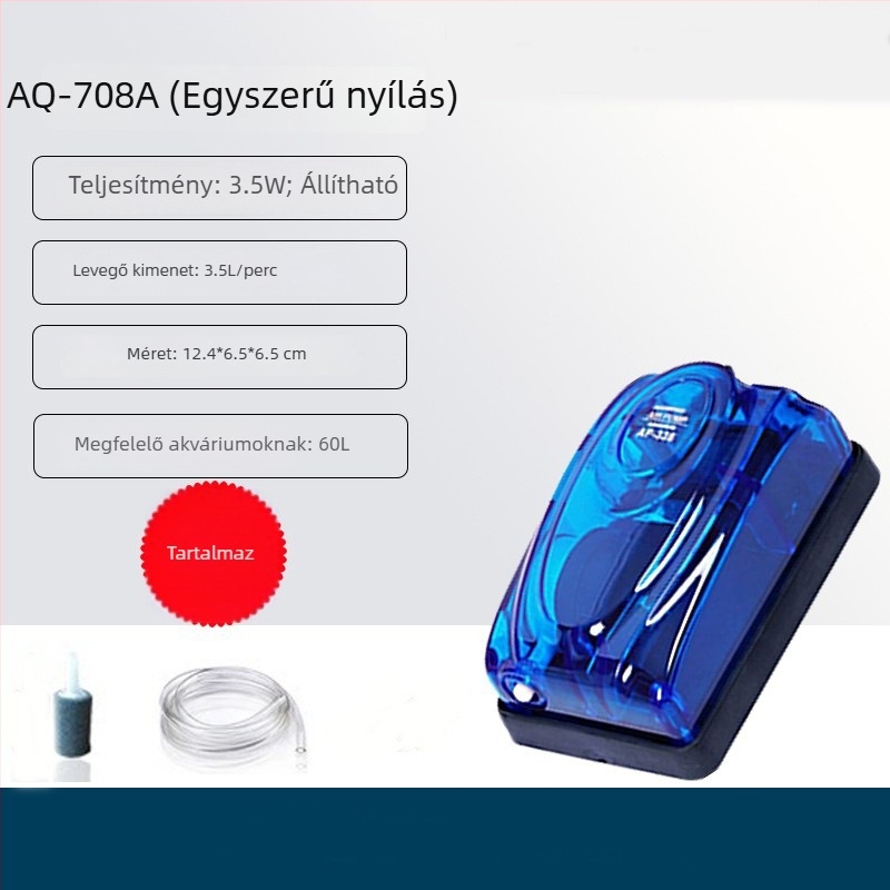 Teqiang akvárium oxigénszivattyú, ultra-csendes, hálózati tápegység, nagy teljesítményű otthoni használatra