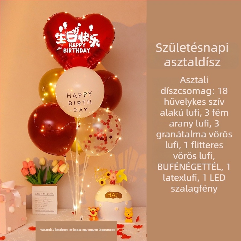 Latex lufi születésnapi dekorációhoz — anyag: latex; típus: latex lufi; forma: kör alakú; alkalom: születésnap; IP engedély: Nincs