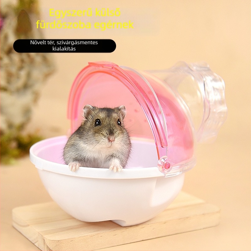 Hamster fürdőketrec külső fürdőrésszel és homokos vécével, műanyagból, Shandong eredetű, hivatalosan engedélyezett magánmárka
