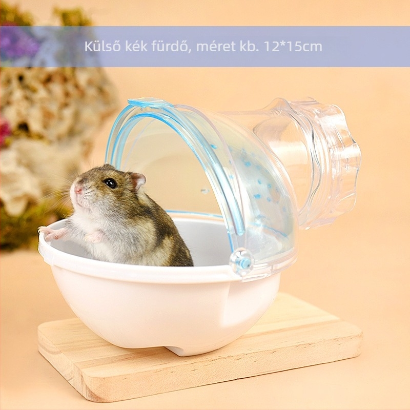 Hamster fürdőketrec külső fürdőrésszel és homokos vécével, műanyagból, Shandong eredetű, hivatalosan engedélyezett magánmárka