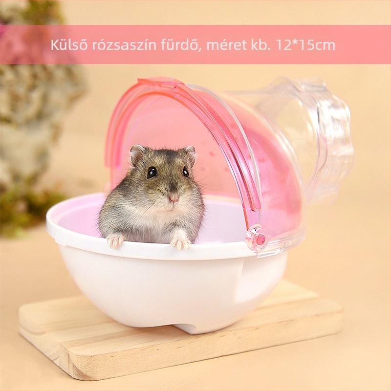 Hamster fürdőketrec külső fürdőrésszel és homokos vécével, műanyagból, Shandong eredetű, hivatalosan engedélyezett magánmárka
