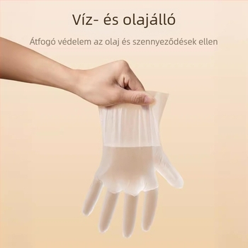 Suncha/Double Gun egyszer használatos konyhai kesztyűk, élelmiszer-minőség, 2 mm vastagság, átlátszó, csúszásmentes