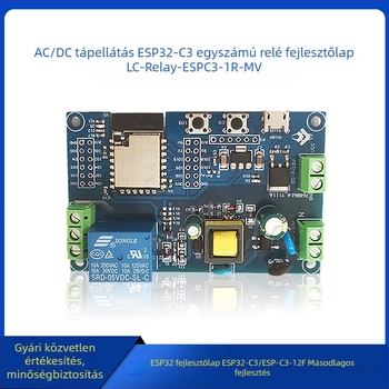 LC egy relés modul AC/DC tápegységgel, WiFi és BLE-vel, ESP32-C3/ESP-C3-12F fejlesztőpanel (LC-Relay-ESPC3-1R-MV, 10A, <36V)