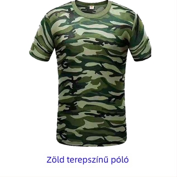 Uniszex rövidujjú katonai kiképző póló készlet, camuflázs, nyári könnyű, gyorsan száradó