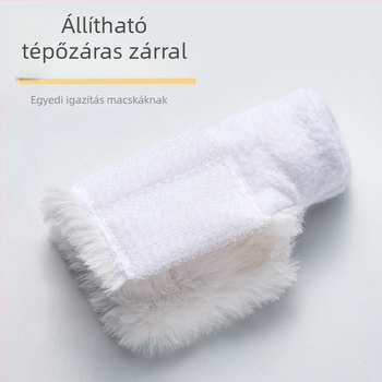 Macskaápoló kesztyűk fürdetéséhez, 4 darabos készlet, puha nyúlvelúr, állítható, karcolás elleni