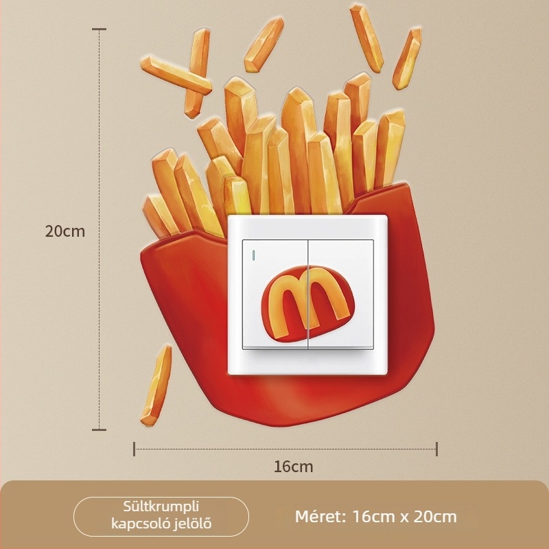 Személyre szabható bőr Gourmet kapcsolóvédő tok – modern, minimalistikus stílus, Potato-Chip kapcsoló matrica, nappali, hálószoba, étterem