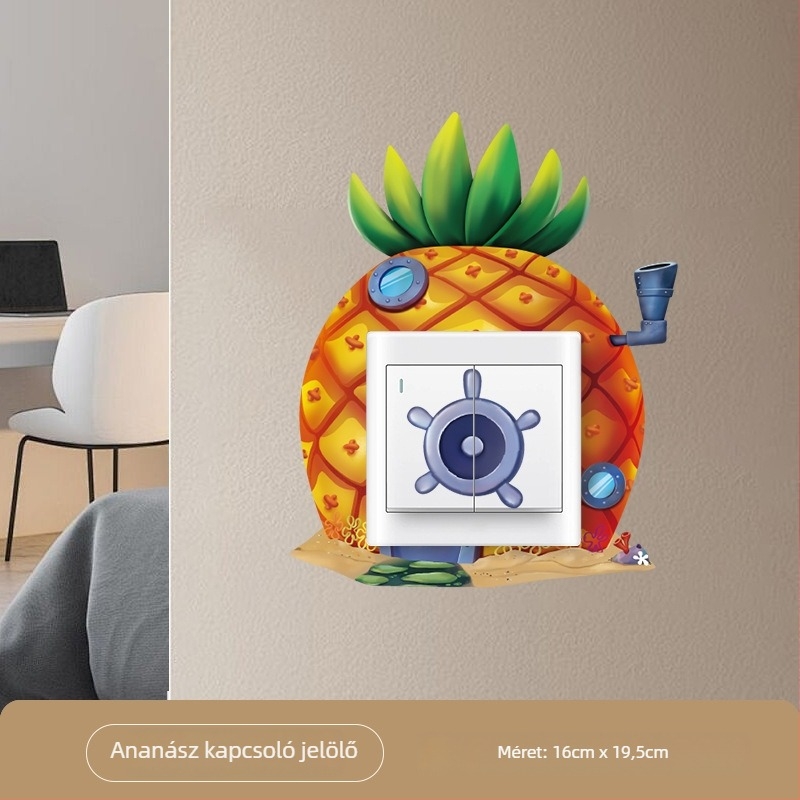 Személyre szabható bőr Gourmet kapcsolóvédő tok – modern, minimalistikus stílus, Potato-Chip kapcsoló matrica, nappali, hálószoba, étterem