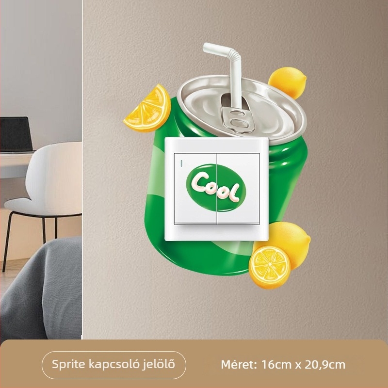 Személyre szabható bőr Gourmet kapcsolóvédő tok – modern, minimalistikus stílus, Potato-Chip kapcsoló matrica, nappali, hálószoba, étterem