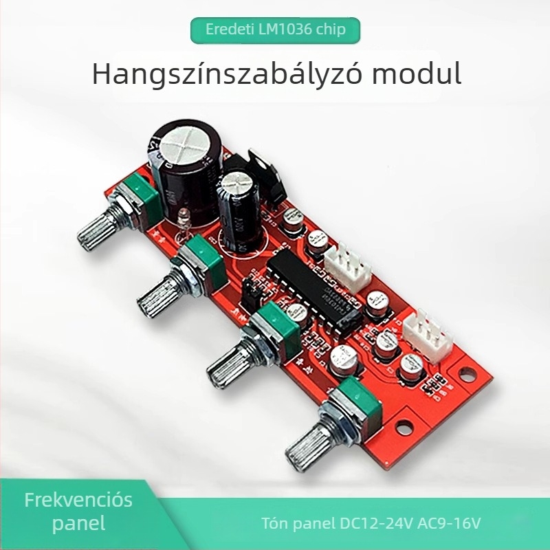 Sunbang LM1036 Hangszínszabályzó Modul Előfokozó, Basszus és Magas Hang Beállítás, DC12-24V vagy AC9-16V
