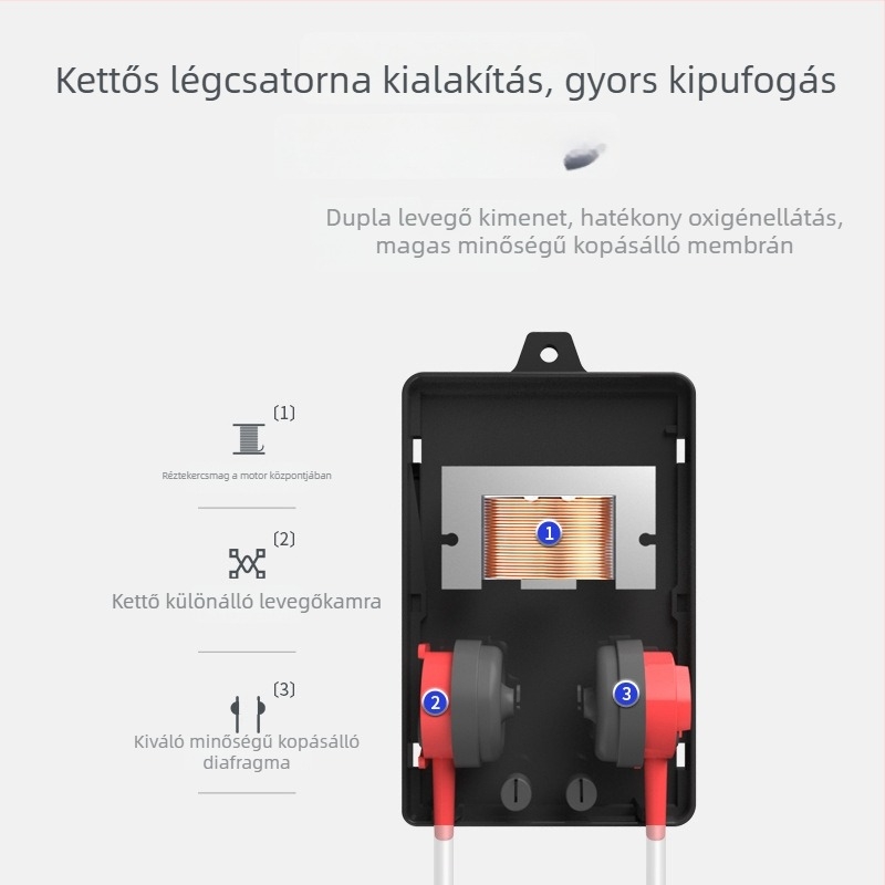 Xilong csendes akváriumi levegőpumpa, kompakt oxigénpumpa, modellek 1187/1087, 0,5 kg