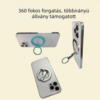Univerzális fém mágneses telefonállvány gyűrűvel, ultra vékony, összecsukható asztali tartó