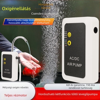 Újratölthető hordozható oxigénpumpa kültéri horgászathoz, 350 g