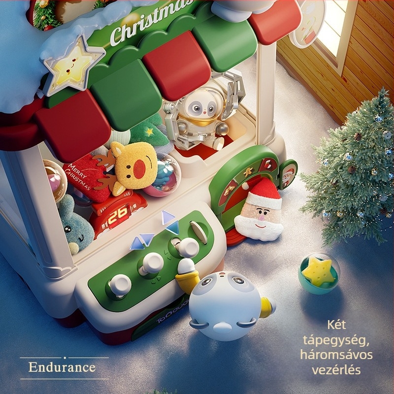 Gyerekeknek szóló karomgép játék, műanyagból, elektromos pályával, 4–6 éveseknek, fejleszti a kéz-szem koordinációt