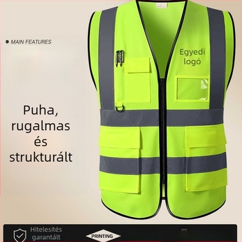 Reflektív biztonsági mellény, modell 006, Mi manqi márka, kötött anyag, magánmárka engedélyezett