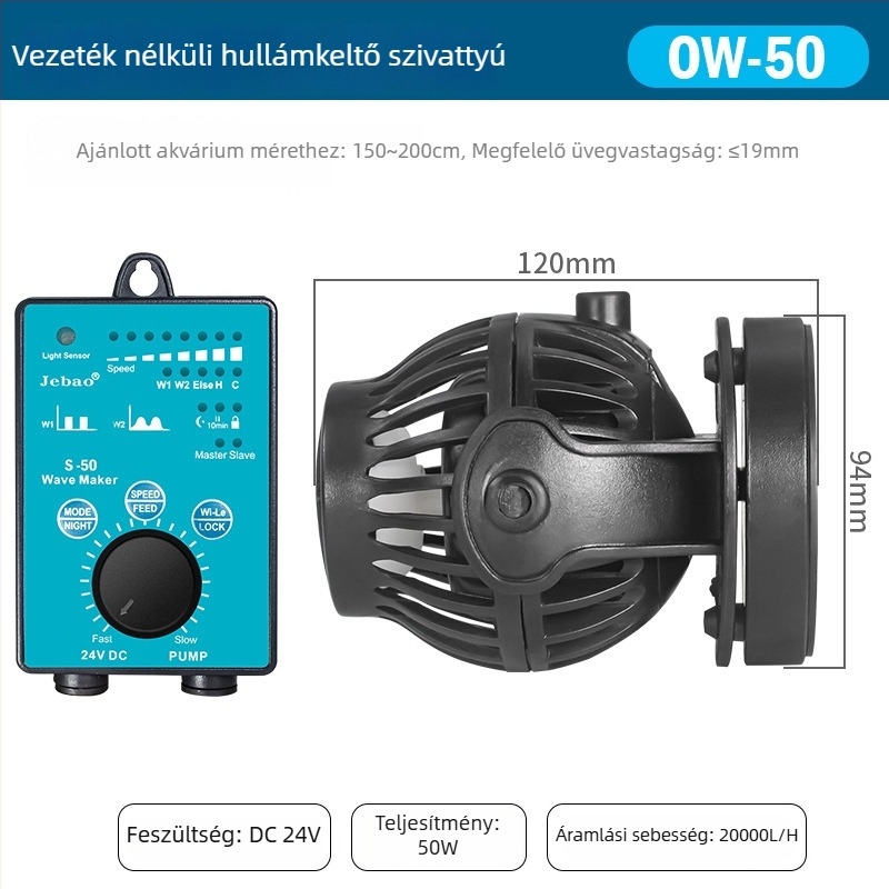 Jebao hullámgeneráló szivattyú tengeri akváriumokhoz OW-10/25/40/50