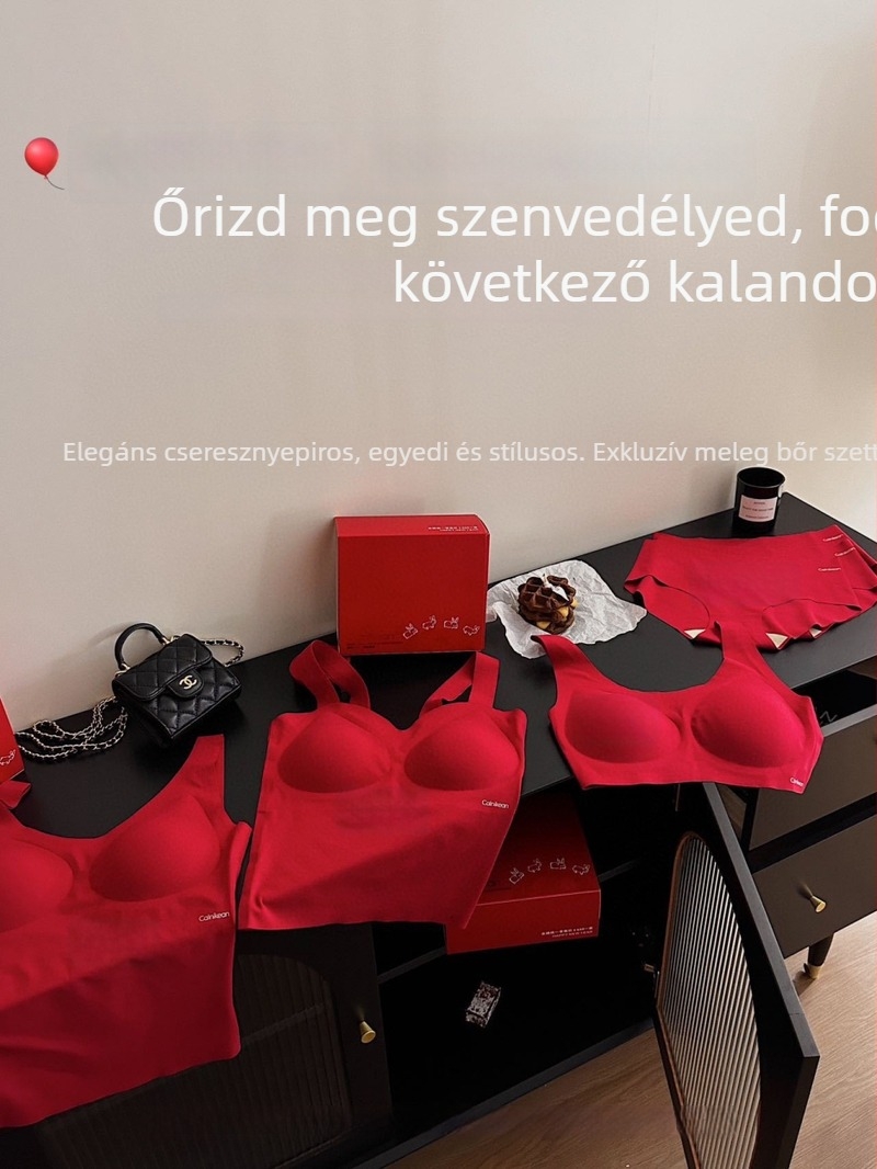 Női piros alsónemű készlet, melltartó és termikus mellény, a kínai horoszkóp évére, 2026
