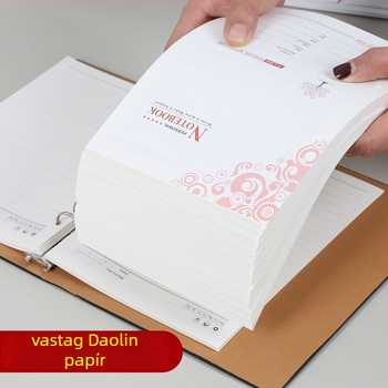 Luxus üzleti notesz testreszabható logóval, 100 oldal, mag 6/9 lyukkal, oldalai Forest papírból