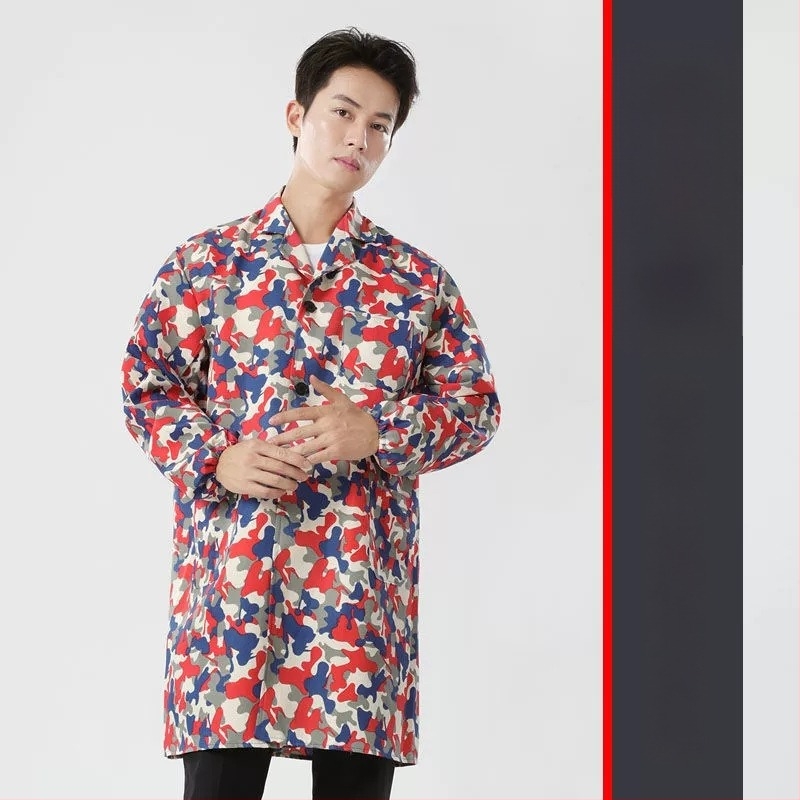 Védő munkaruha overál anti-szennedés és fertőtlenítés funkcióval, pamut-kémiai rost keverék anyag, bélés poliészter, gyárban használható