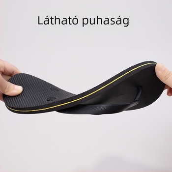 Férfi strandpapucs, nyitott ujjak, anti-nyomás dizájn, PVC felsőrész, gumitalp