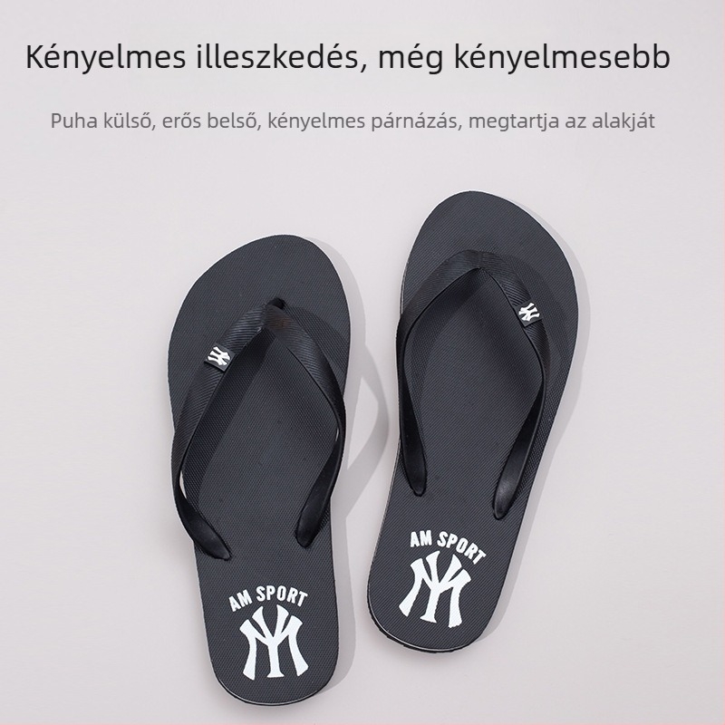 Férfi strandpapucs, nyitott ujjak, anti-nyomás dizájn, PVC felsőrész, gumitalp