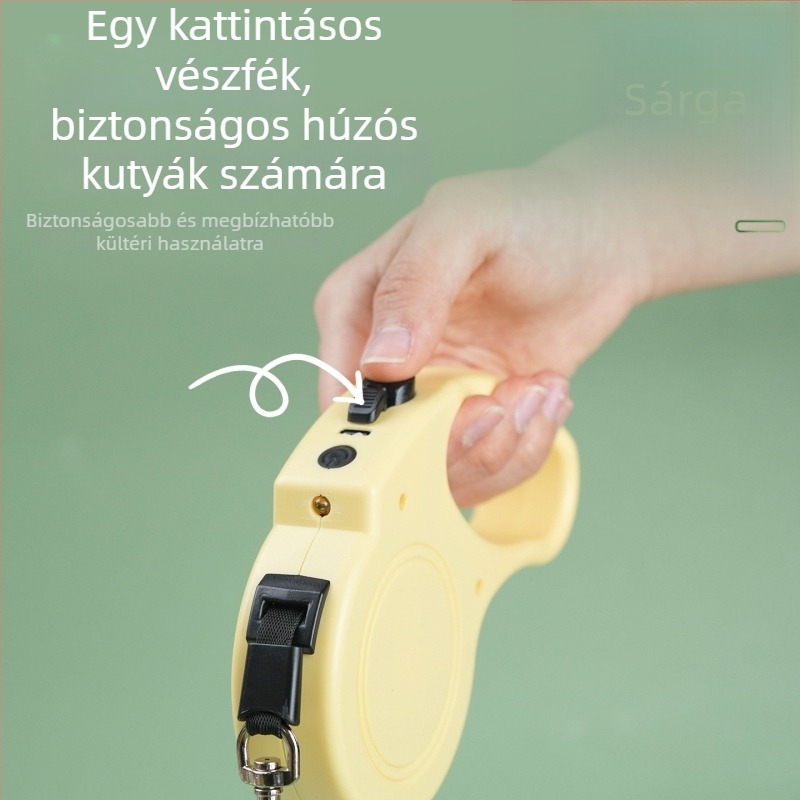 Automatikus nyújtható póráz macskáknak és kutyáknak, 3 m kültéri sétákhoz