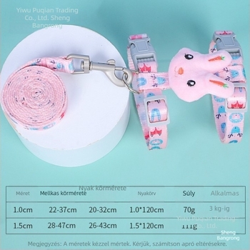 I-alakú nylon macska hám, mellkas-hát, húzható, anti-kiugrás