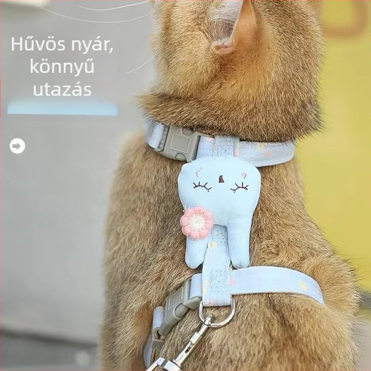 Állítható I‑alakú macska hám és póráz, megakadályozza a kibújást, kiscicáknak és Rag Doll macskáknak
